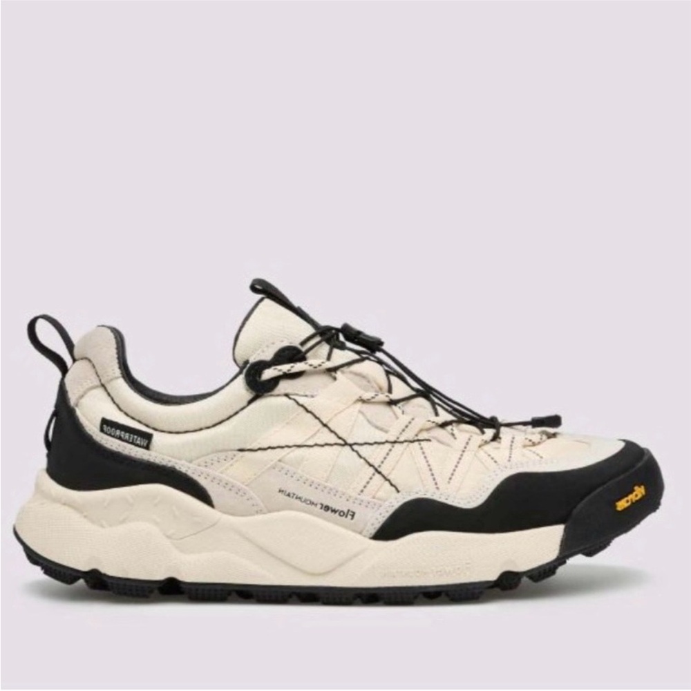 NWT Flower Mountain IWANO 2 UNI Suede and technical fabric sneakers -White-Black